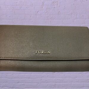 Furla Gray and gold bifold Women's Clutch